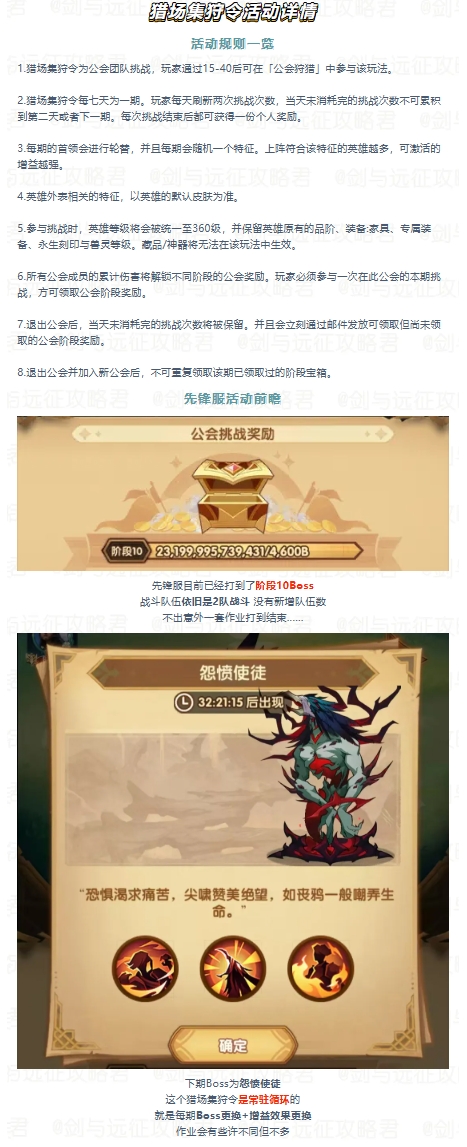 剑与远征猎场集狩令第7期“不戴耳饰”！全阶段情况&作业分享！