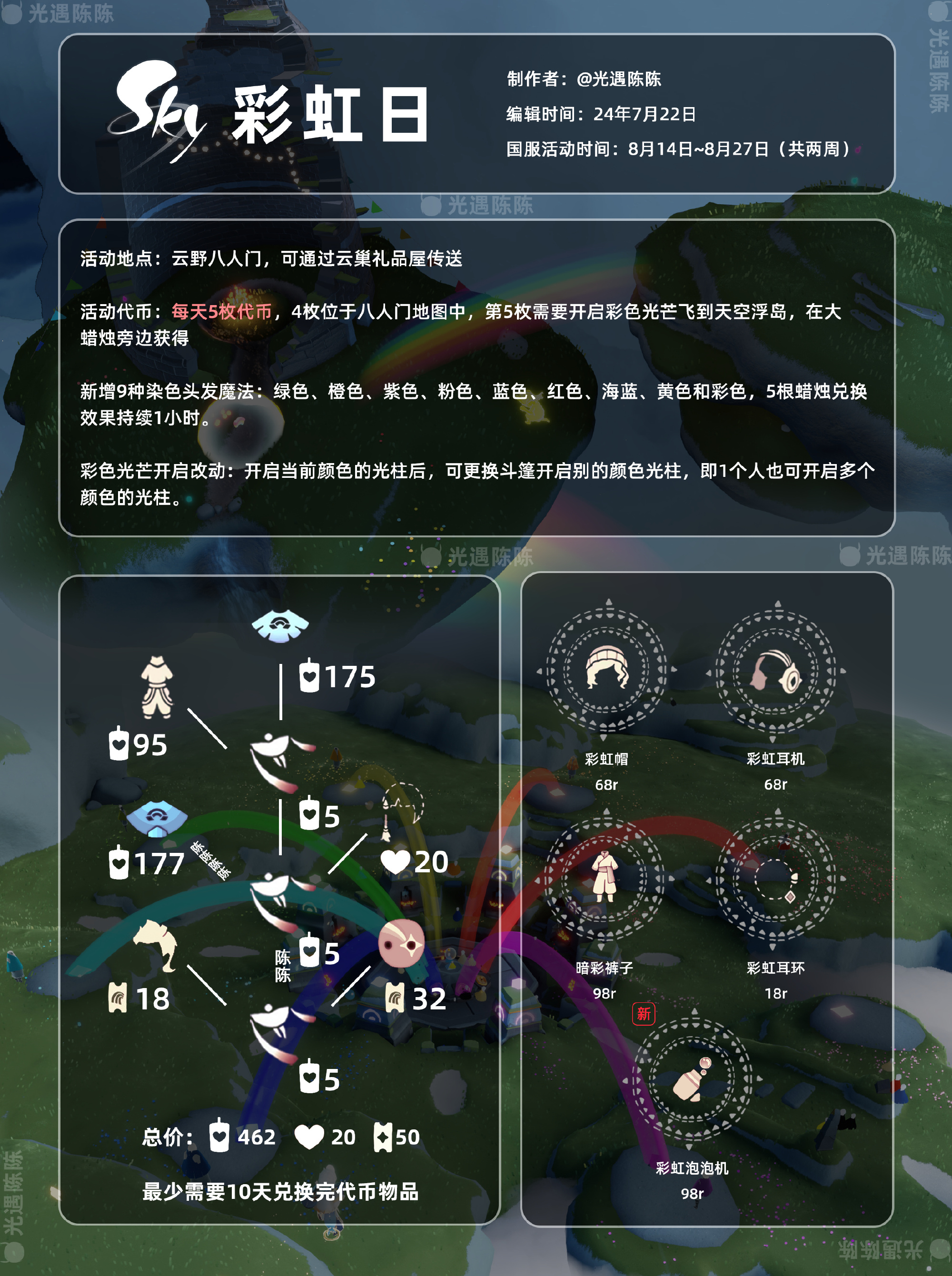 光·遇彩虹日(缤纷飞行日)8.14-8.27