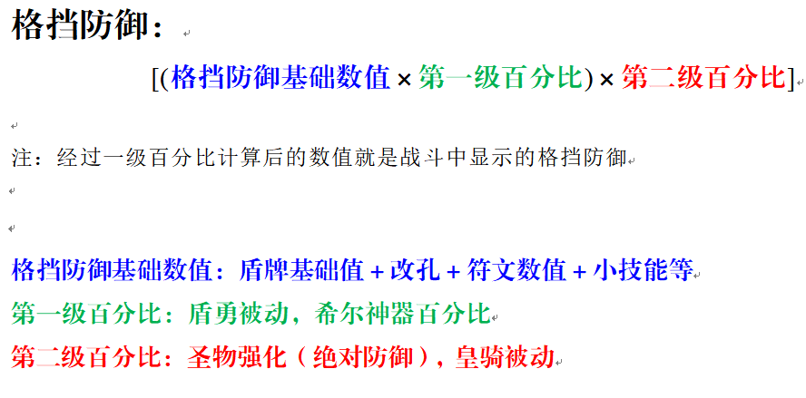 诸神皇冠完美格挡的逆天代码和格挡防御计算（附盾勇护盾机制和盾刺计算）