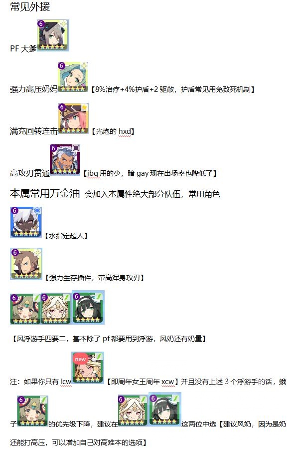 世界弹射物语【转自NGA】【世界弹射物语】[攻略心得] 1.5周年超得推荐