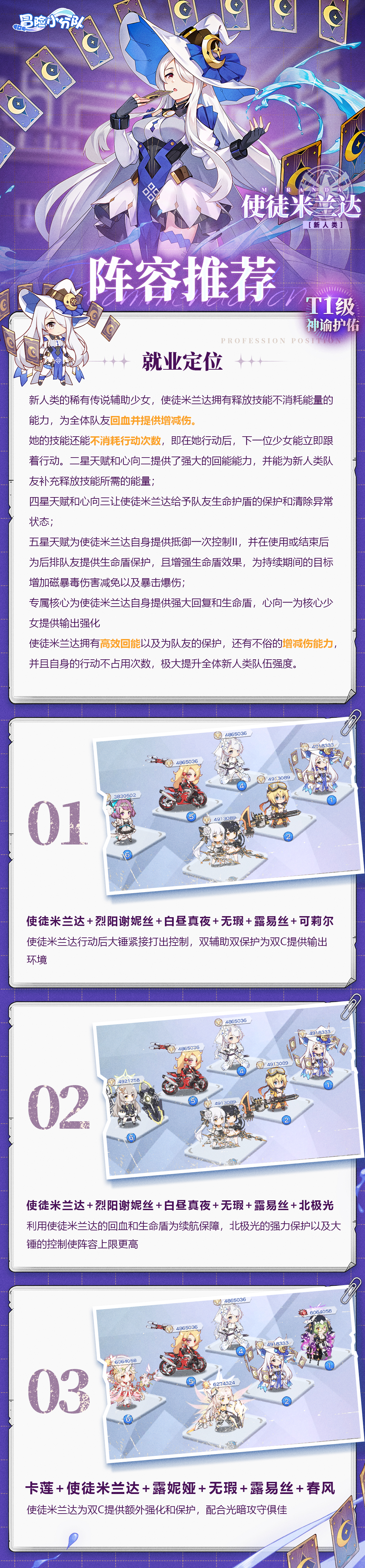 冒险小分队【少女初见&羁绊之礼】使徒米兰达-阵容推荐