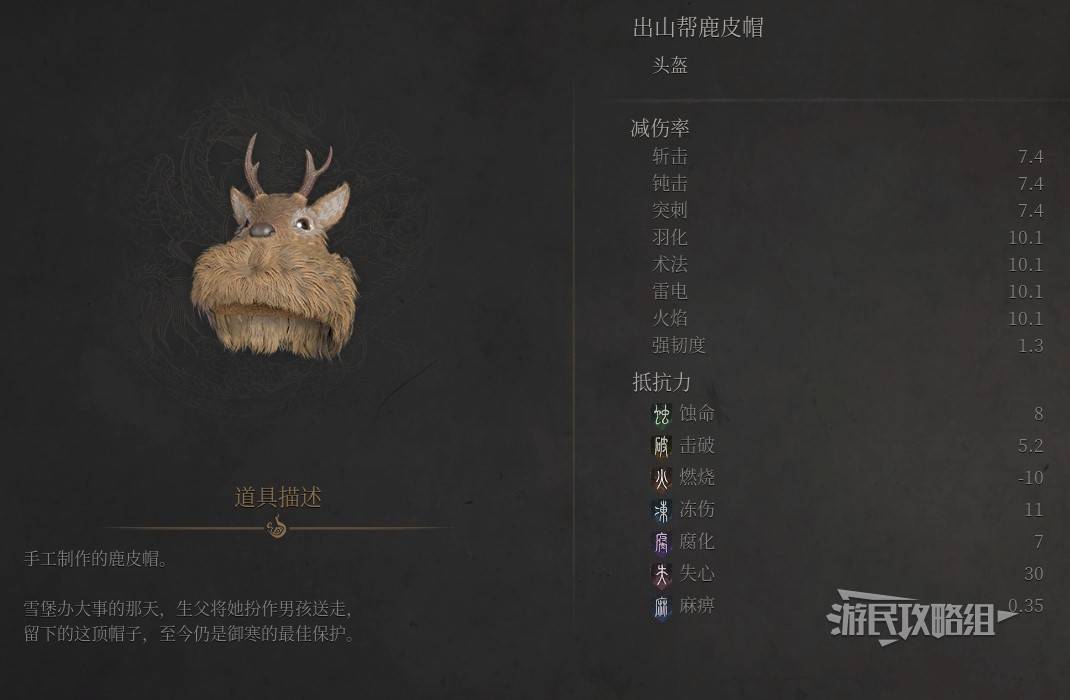 明末：渊虚之羽《明末渊虚之羽》出山帮鹿皮帽属性及获取方法