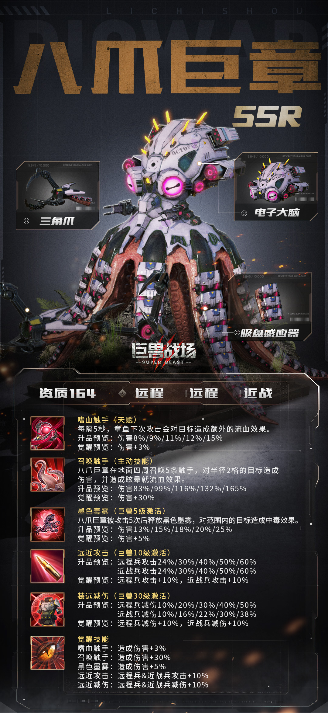 巨兽战场【巨兽图鉴】“多足”巨兽让你惧感遍生——八爪巨章