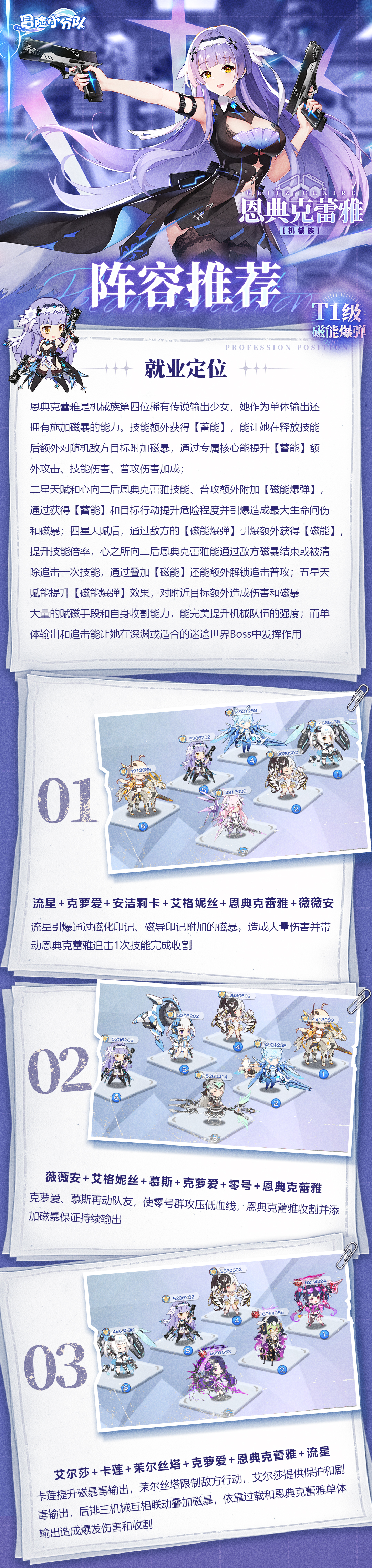 冒险小分队【少女初见】恩典克蕾雅——阵容推荐