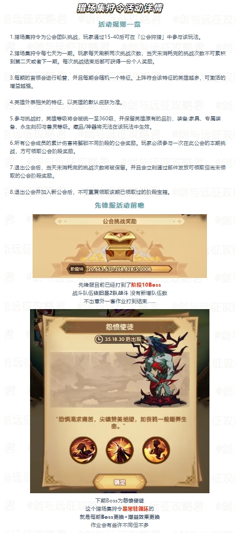剑与远征猎场集狩令第11期“佩戴耳饰的英雄”！全阶段情况&作业分享！