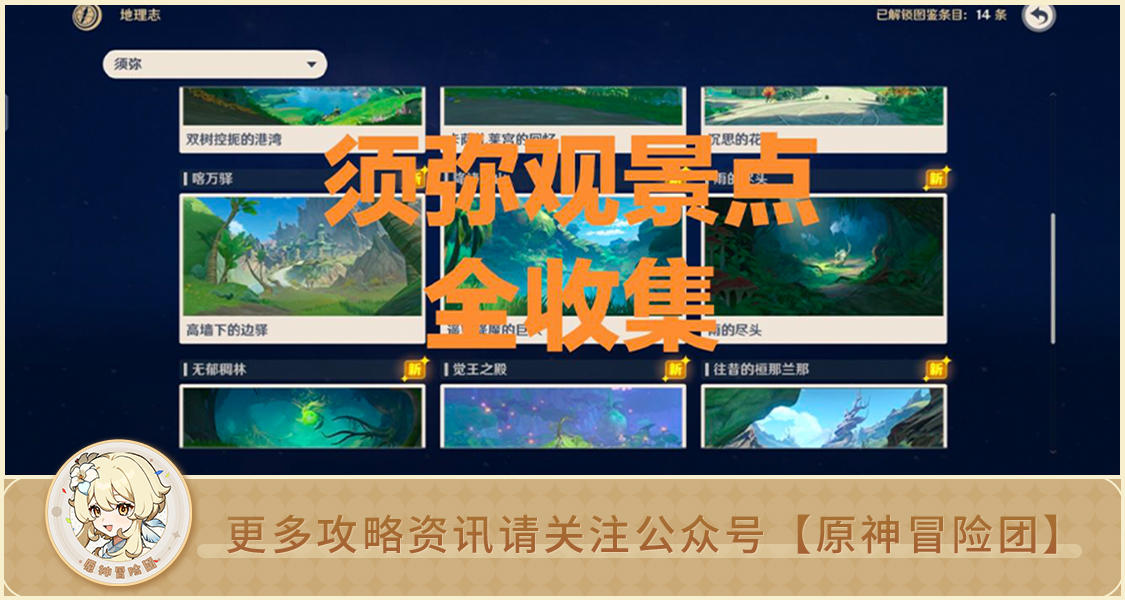 原神【原神探索】风景党福利！须弥16个观景点全收集攻略！