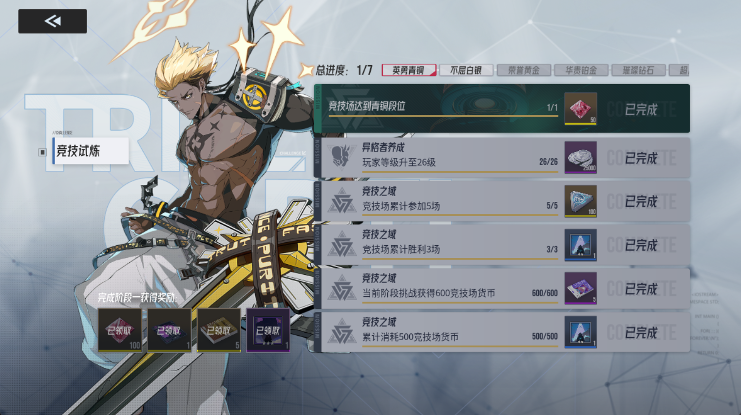 伊瑟【竞技试炼】任务一览