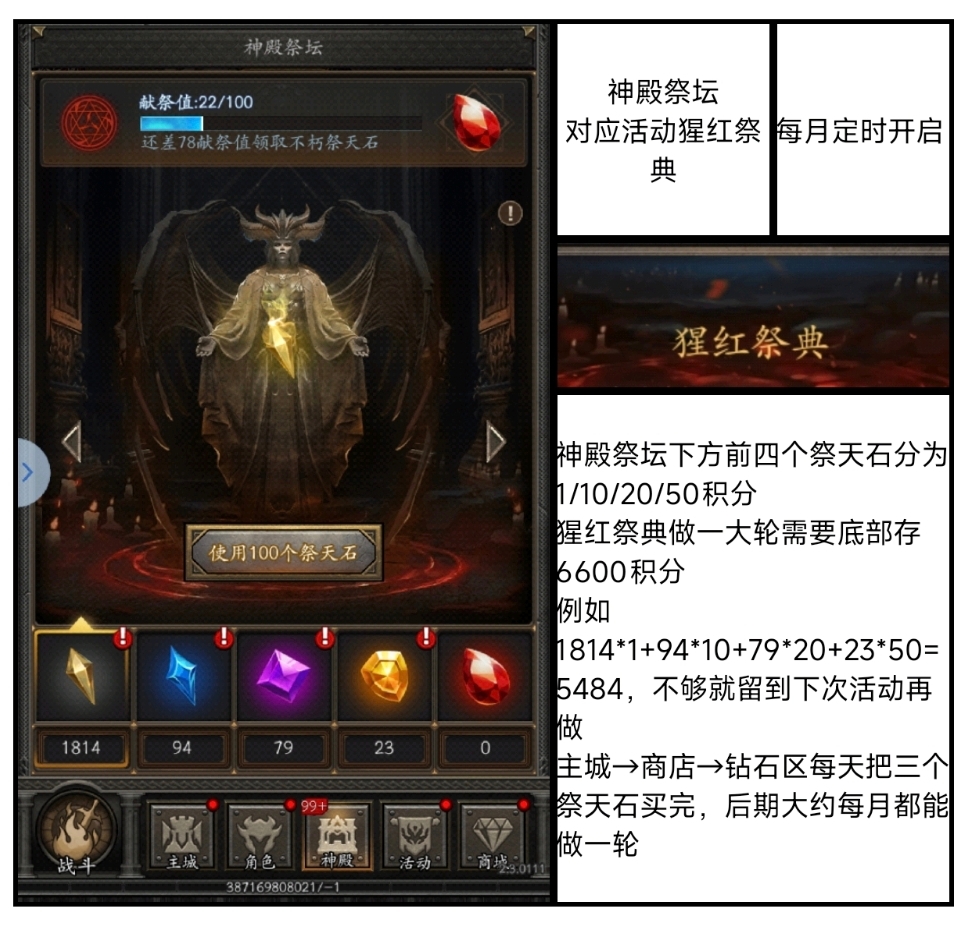无尽寒冬神殿祭坛和猩红祭典还有护身符带哪些
