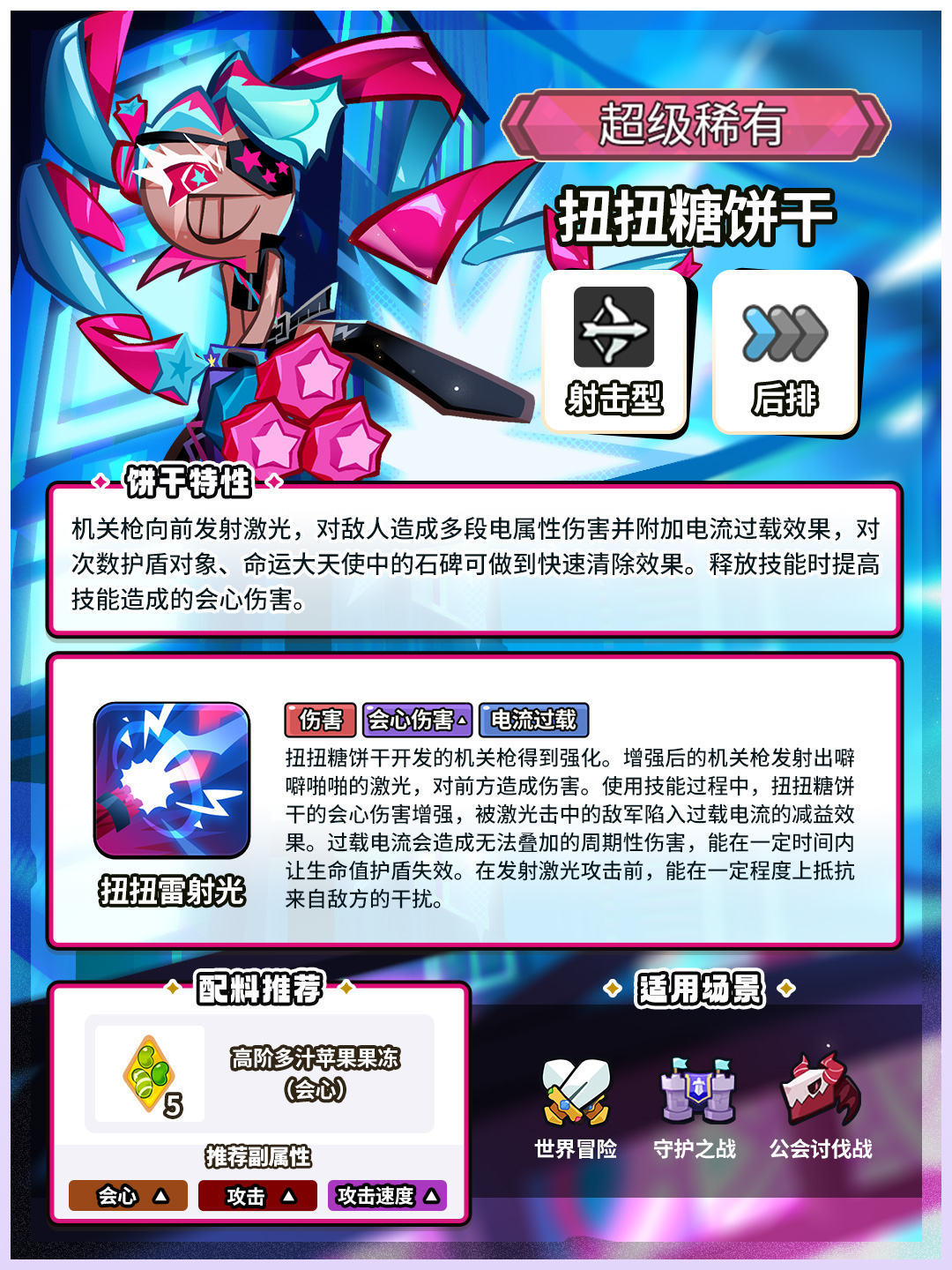 冲呀！饼干人：王国「我们去下一个次元吧！」 扭扭糖饼干 技能情报