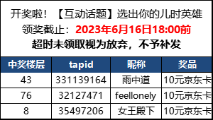 太上补天卷【已开奖】【互动话题】选出你的儿时英雄