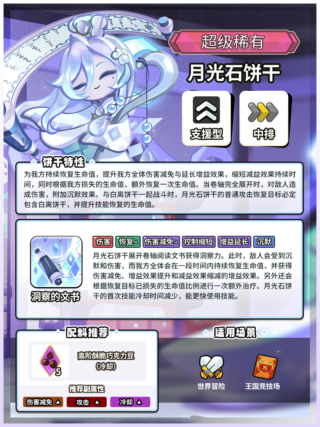 冲呀！饼干人：王国「要不也试试以理服饼吧？」 月光石饼干 技能情报