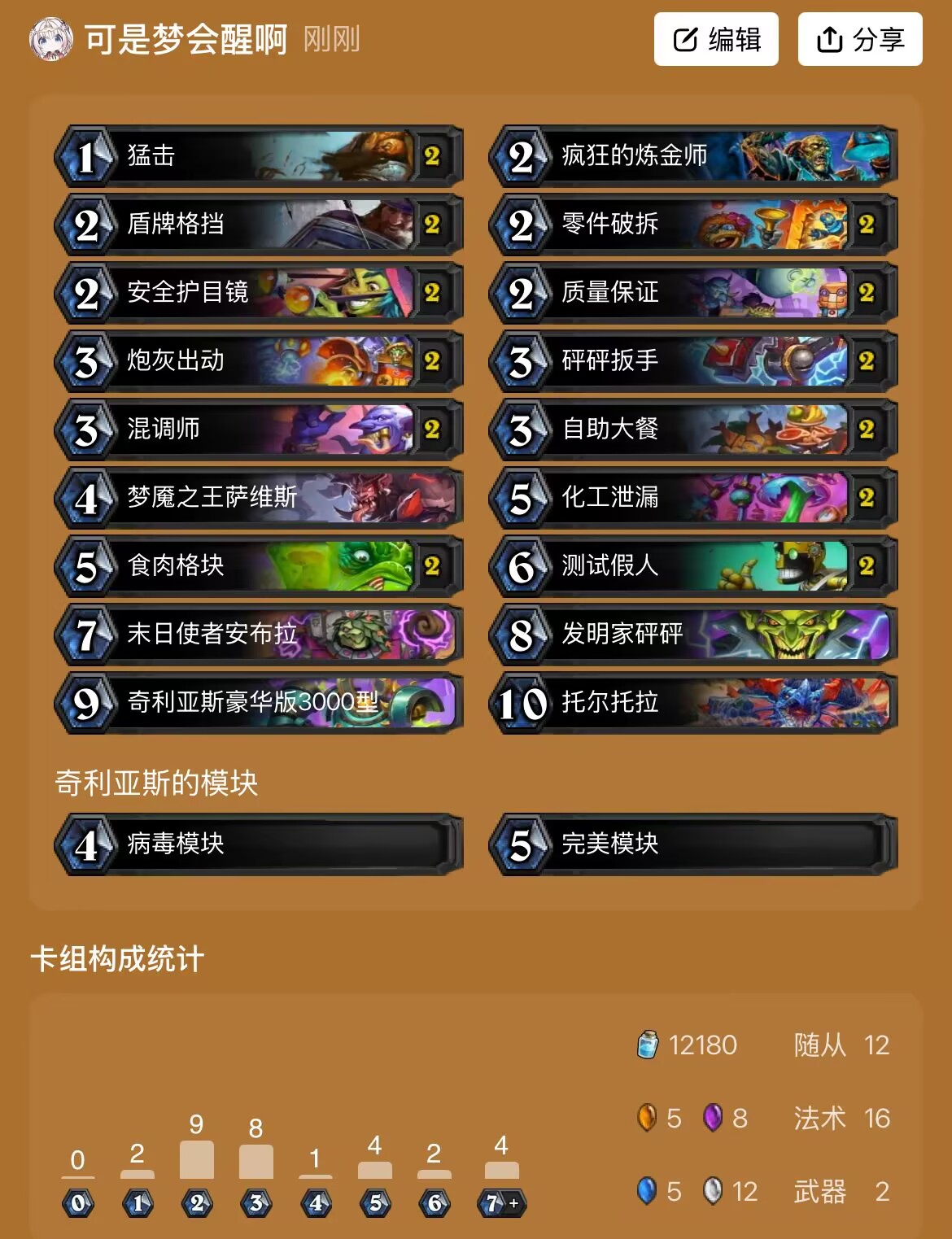 炉石传说【月末上分】卡组分享