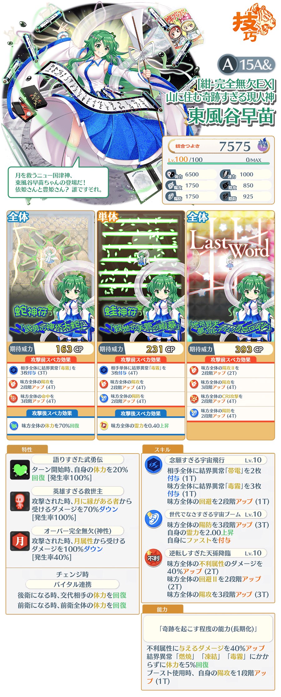 东方归言录EX绀早苗，孔雀龙芙兰