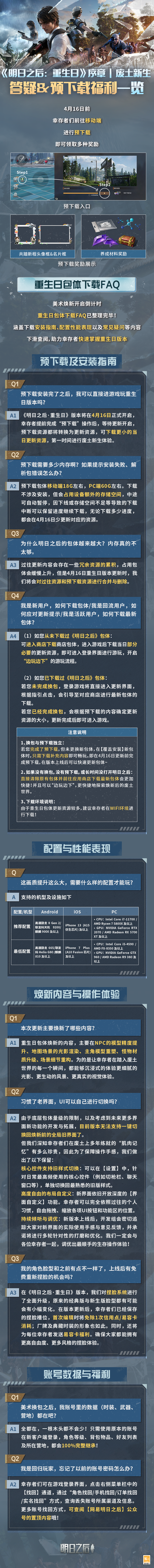 明日之后《明日之后：重生日》序章 | 废土新生，答疑&预下载福利一览