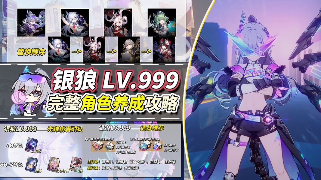 崩坏：星穹铁道【V4.2攻略】银狼LV.999完整培养攻略｜遗器配队光锥