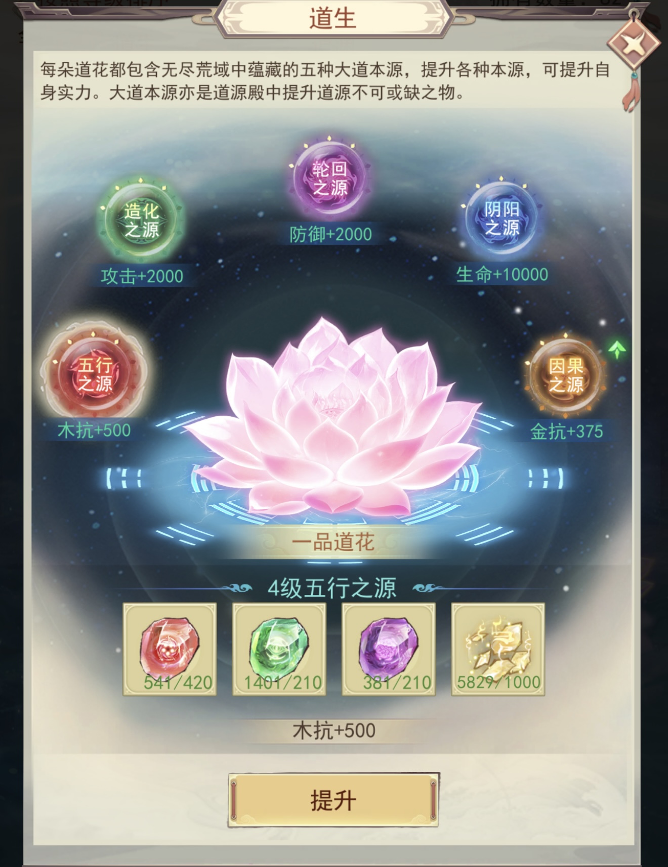 凡人传说关于道花升级优先度分析