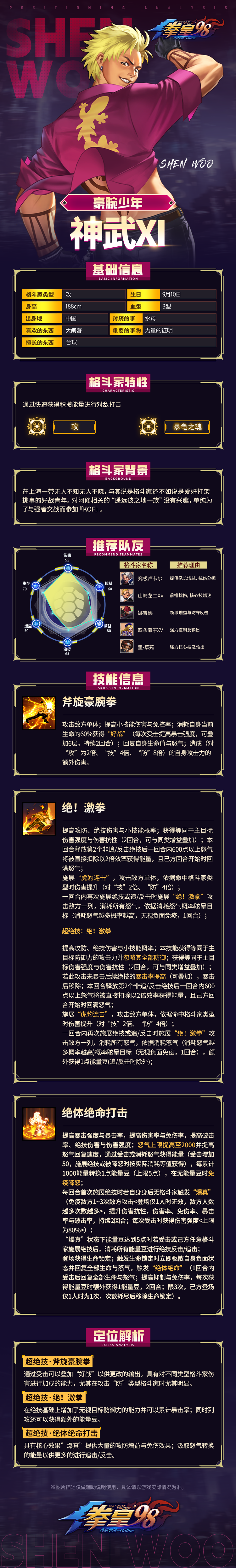 拳皇98终极之战OL【格斗家情报】豪腕少年：神武XI定位解析