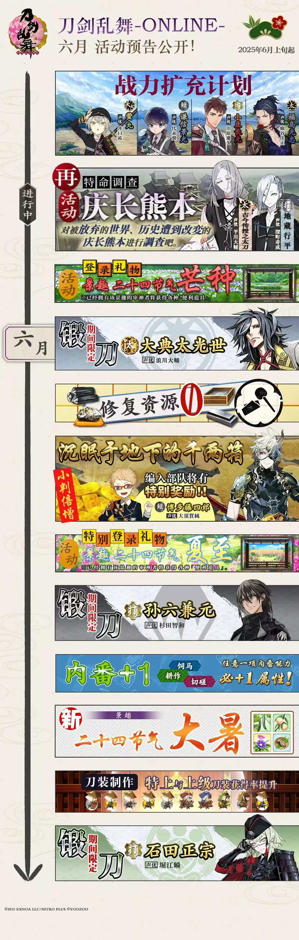 刀剑乱舞-ONLINE-【课表分析】2025年6月【白月魔女】