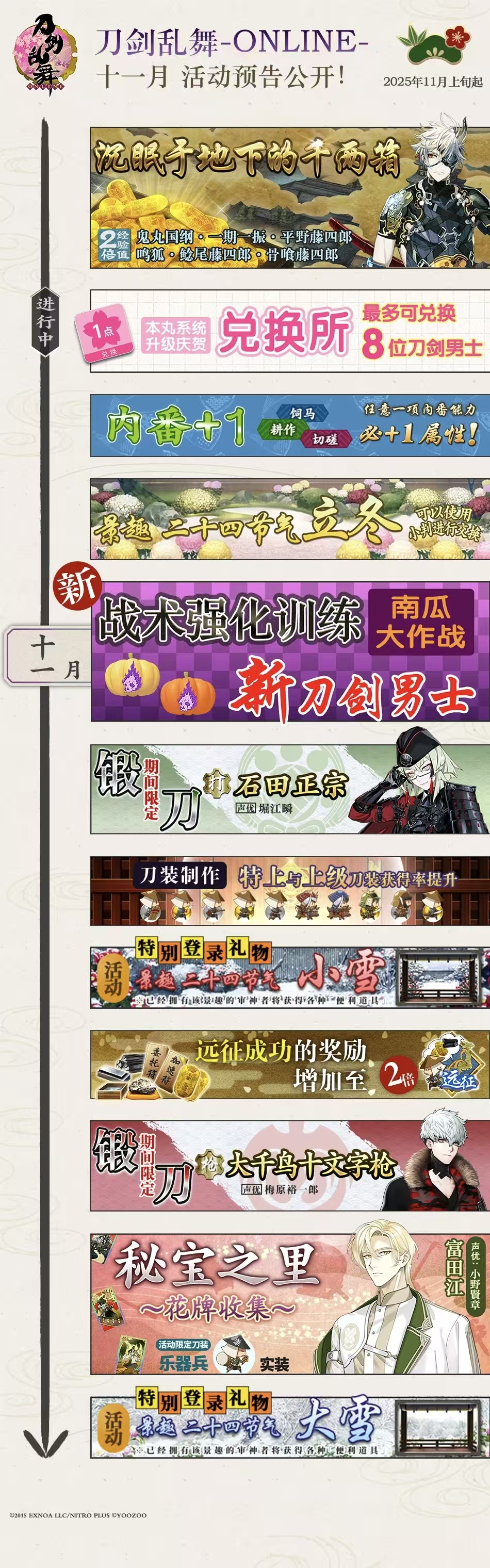 刀剑乱舞-ONLINE-【课表分析】2025年11月【白月魔女】