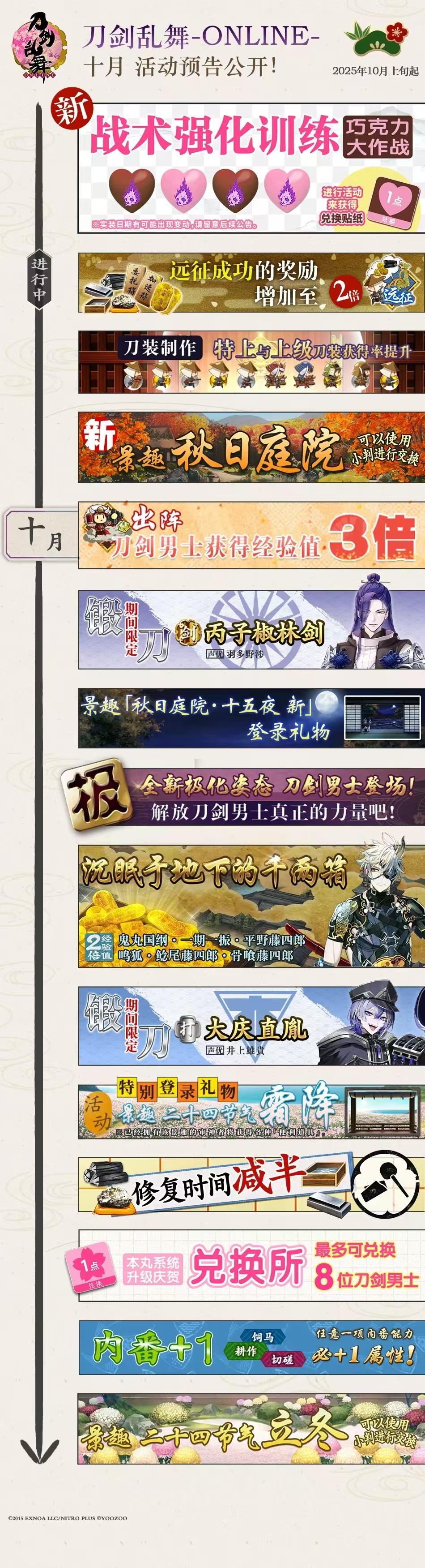 刀剑乱舞-ONLINE-【课表分析】2025年10月【白月魔女】