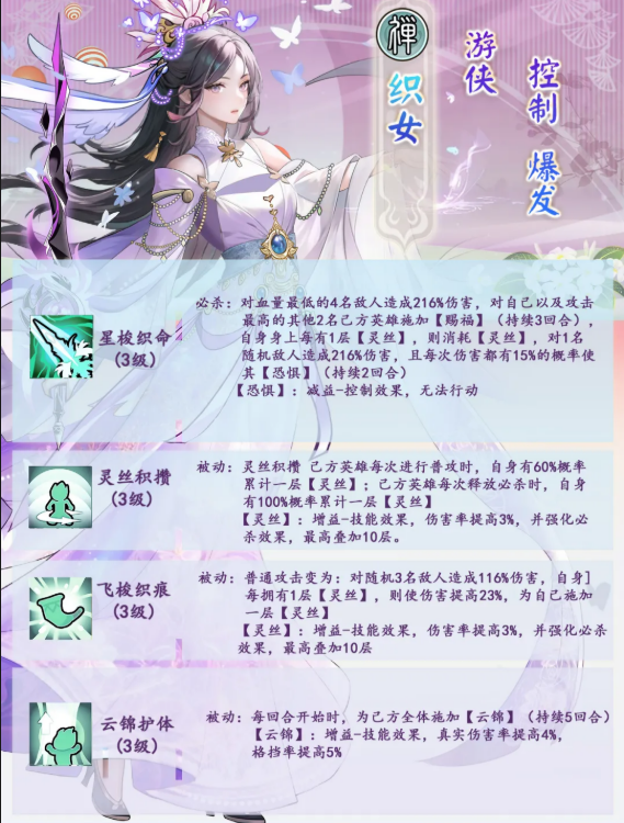 无双萌将新英雄，早知道！本期新英雄【织女】浅析！