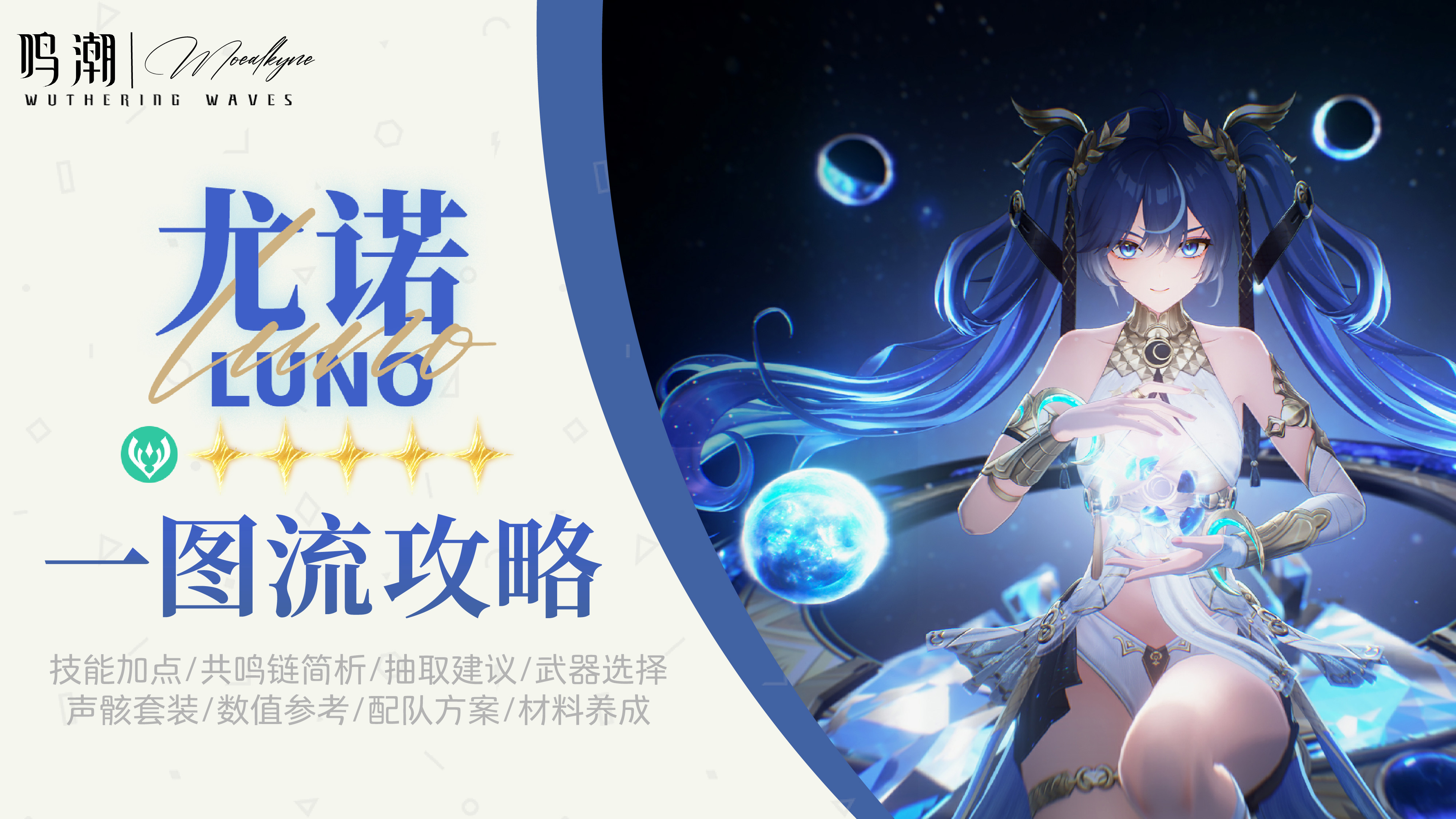 鸣潮【Moealkyne】尤诺角色一图流详解攻略