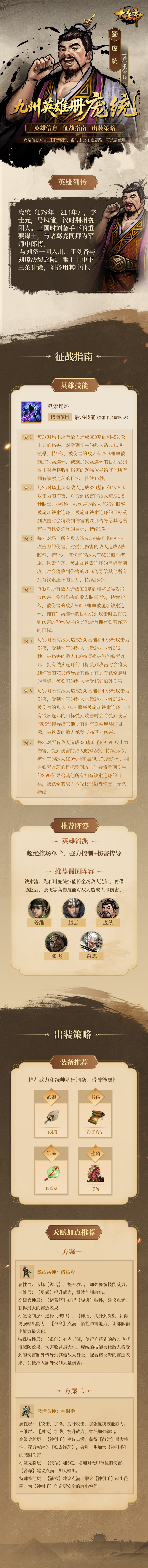 大皇帝手游九州英雄册丨S2传奇英雄-庞统