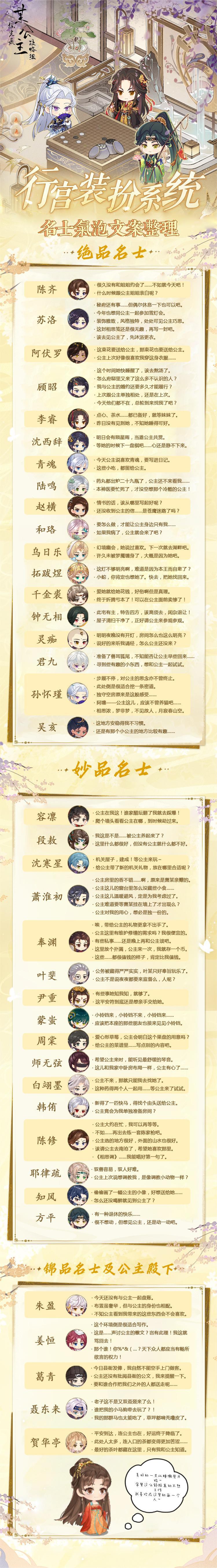 摇光录：乱世公主【行宫】名士气泡文案整理
