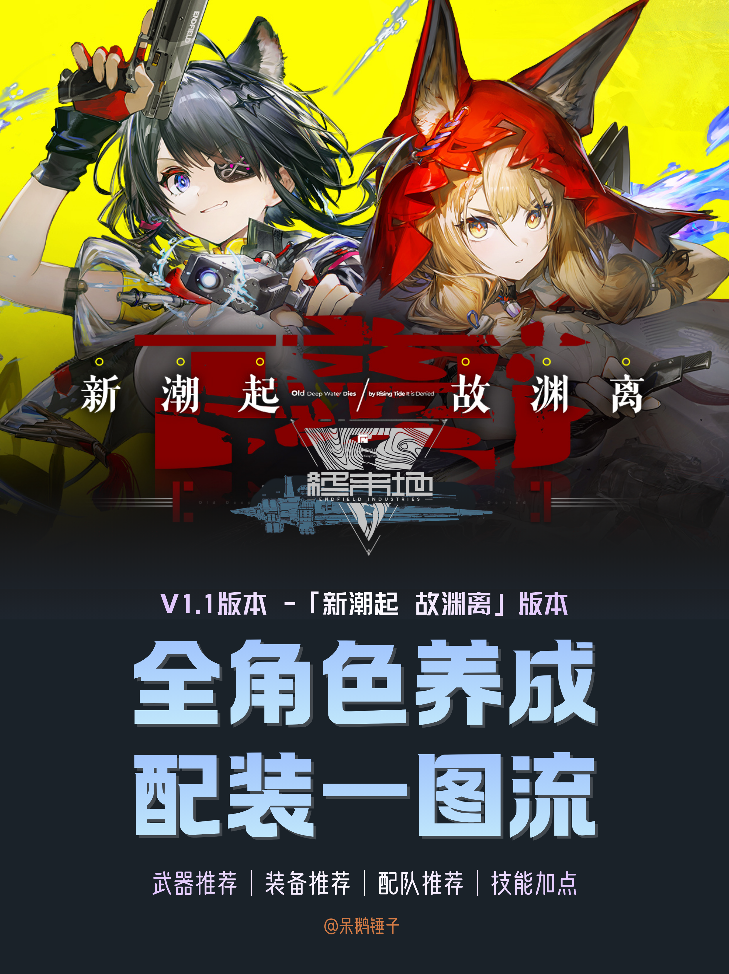 明日方舟：终末地【终末地】1.1版本全角色配装配队一图流