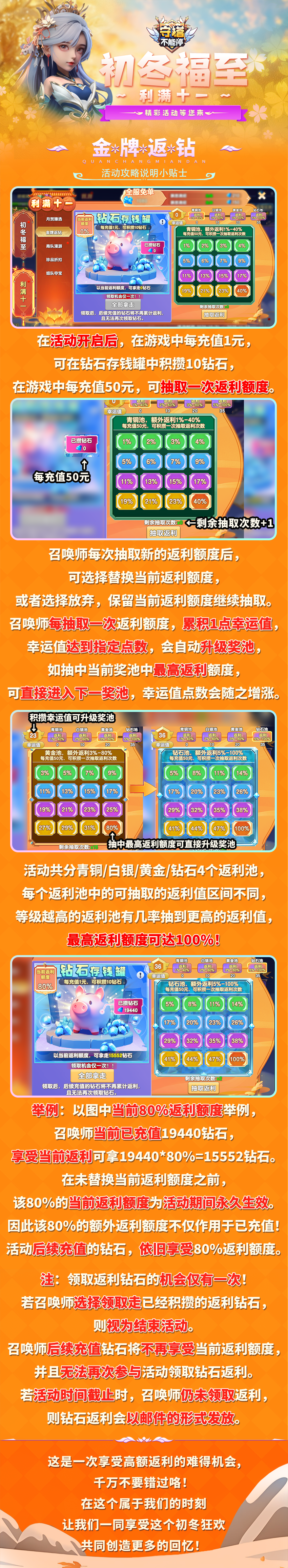 守塔不能停金牌返钻丨活动攻略小贴士