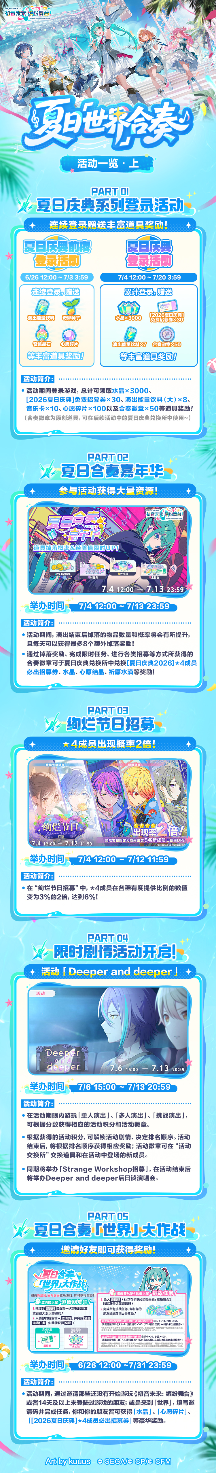 初音未来：缤纷舞台[2026夏日庆典]活动内容一览