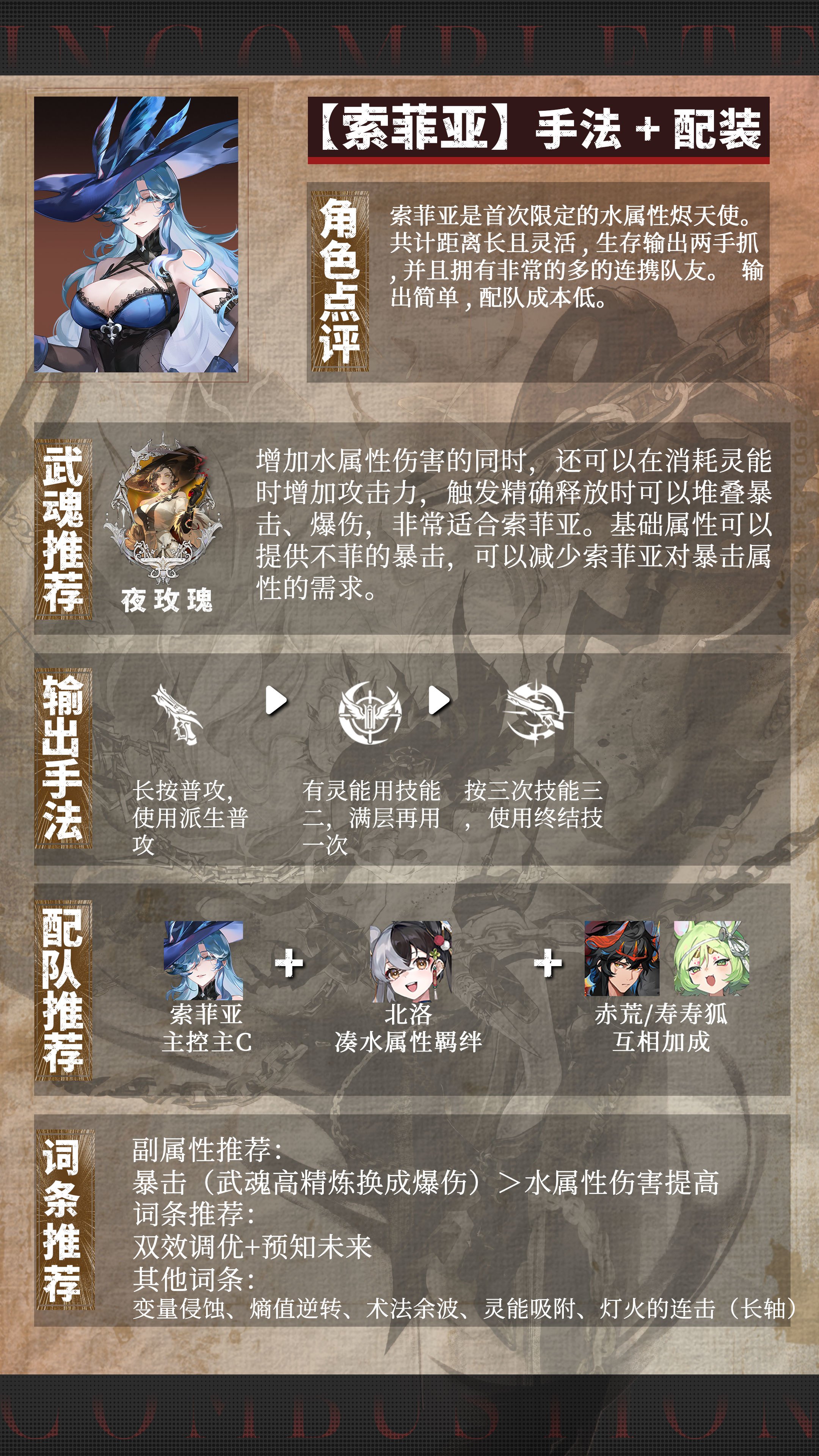 辉烬【索菲亚】输出手法+配装推荐！新手一图流攻略！
