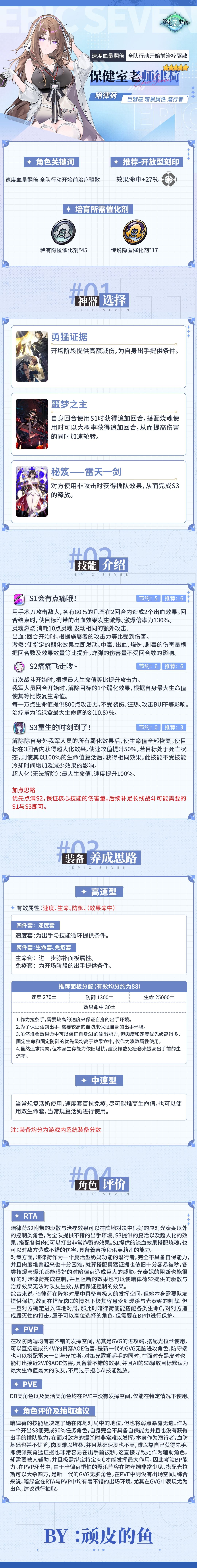 第七史诗旅者的探查 | 5星黑暗属性潜行者「保健室老师律荷」解析攻略