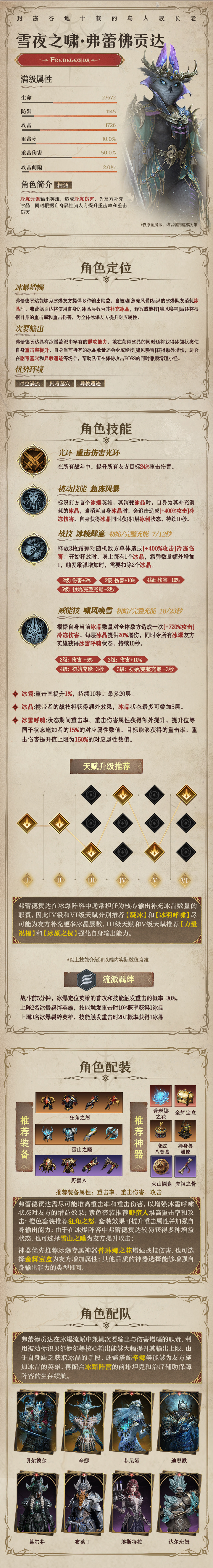 龙息：神寂冷冻元素英雄|雪夜之啸&middot;弗蕾德贡达
