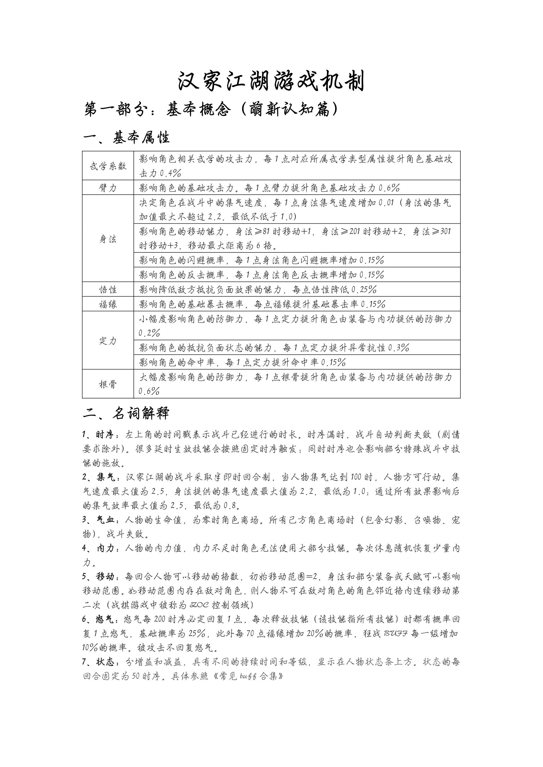 汉家江湖汉家江湖游戏机制