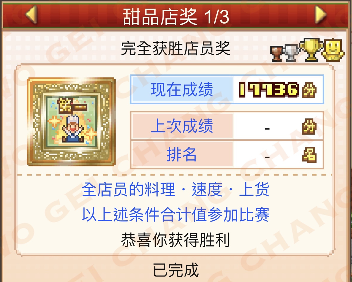 创意蛋糕店奖杯