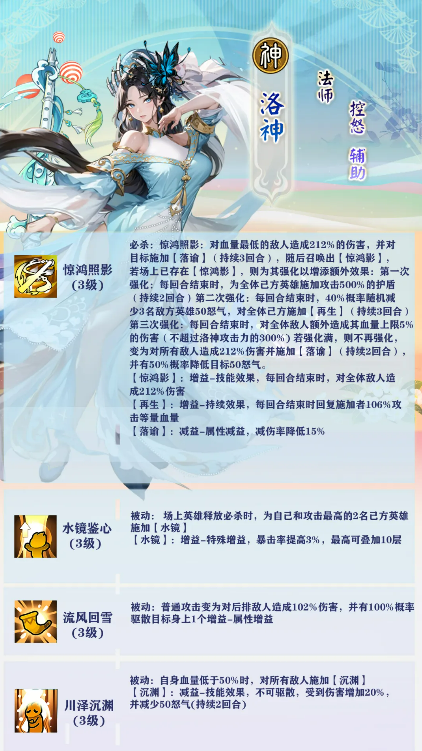 无双萌将新英雄，早知道！本期新英雄【洛神】浅析！