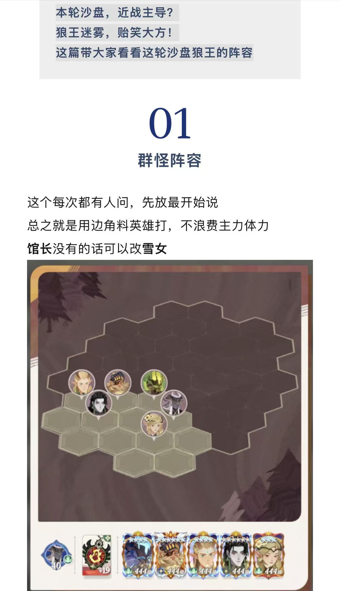 剑与远征：启程沙盘boss狼王一阶段阵容