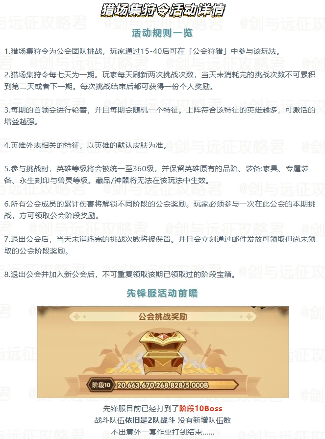 剑与远征新虚空这里也就业？猎场集狩令第48期&ldquo;耀光帝国英雄&rdquo;作业分享！